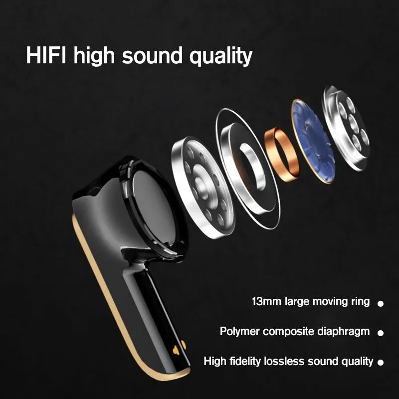 Fone De Ouvido Bluetooth 5.3 HIFI Estéreo - Sem Fio Com Microfone