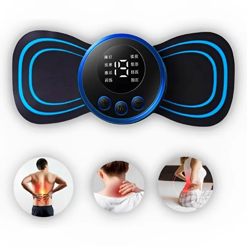 Mini massageador elétrico portátil de estimulação do pescoço para alívio da dor muscular cervical